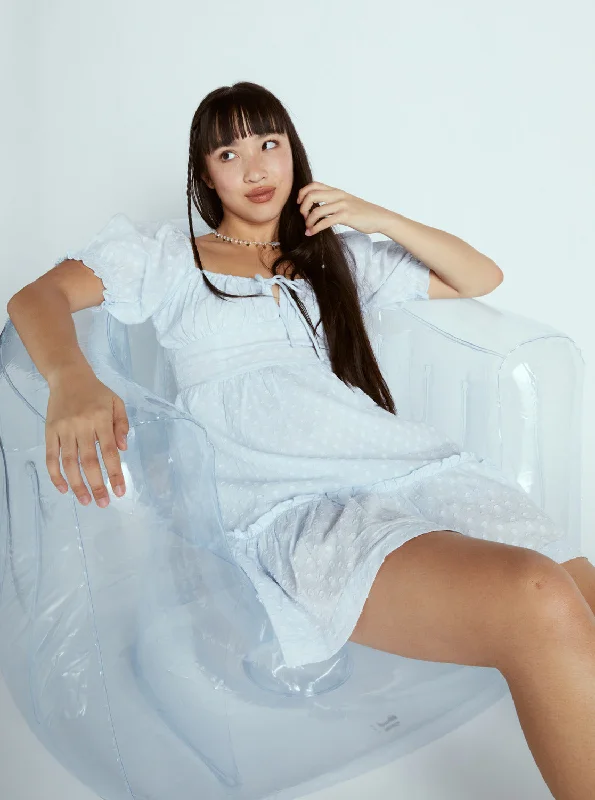 Price Fest Chloe Kim Venice Daydream Mini Dress - Halogen Blue