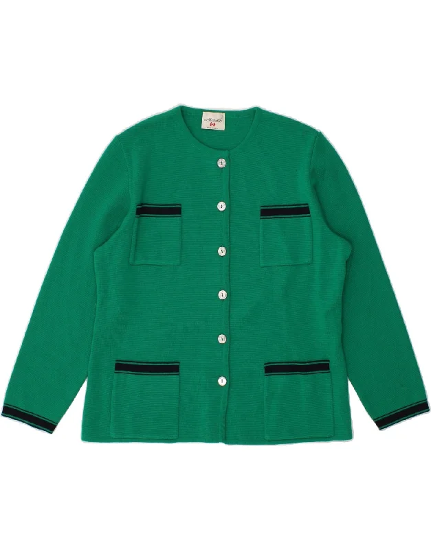Online Only MARRONETTO Womens Cardigan Sweater IT 46 Large Green New Wool