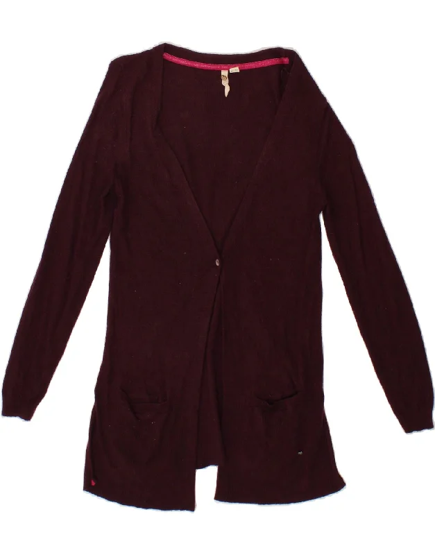 Crazy Deals WHITE STUFF Womens Cardigan Sweater UK 10 Small Maroon Viscose