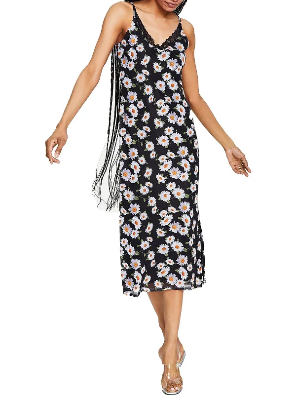 Special Promotion Womens Floral Print Calf Midi Dress