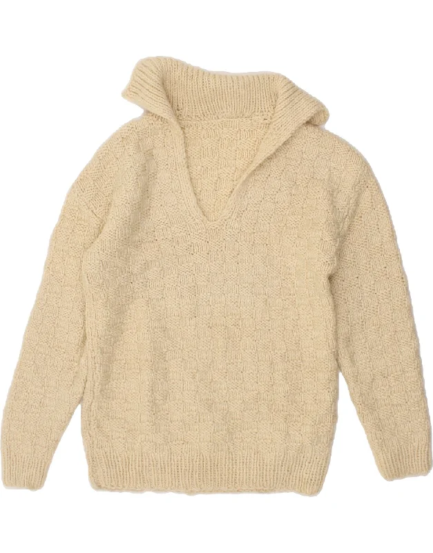 Final Sale VINTAGE Womens Polo Neck Jumper Sweater UK 18 XL Off White