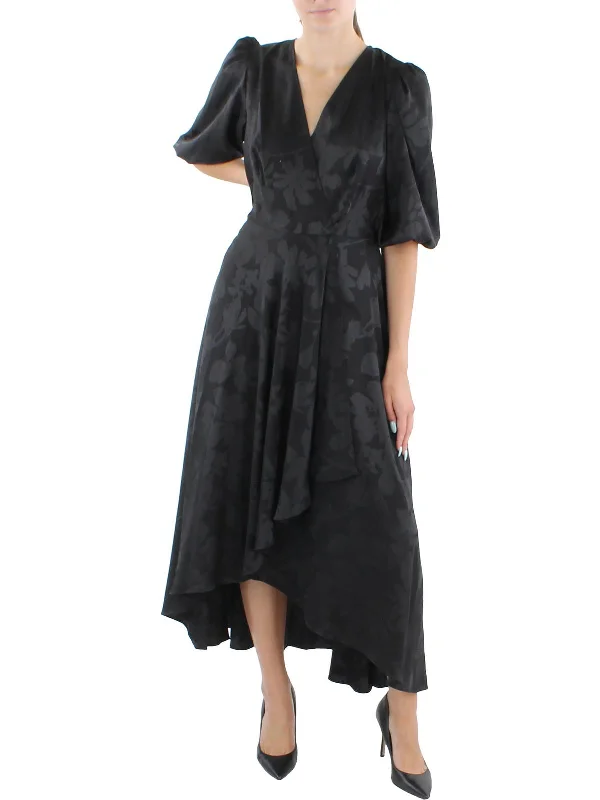 Exclusive Access Womens Surplice Hi-Low Wrap Dress