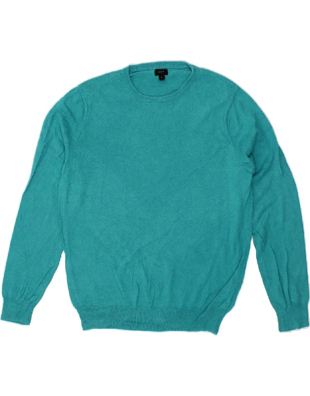 Super Deal J. CREW Womens Crew Neck Jumper Sweater UK 14 Medium Blue Cotton