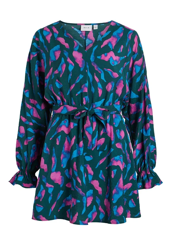 New Markdowns Vila Dogma V-Neck Print Mini Dress, Ponderosa Pine