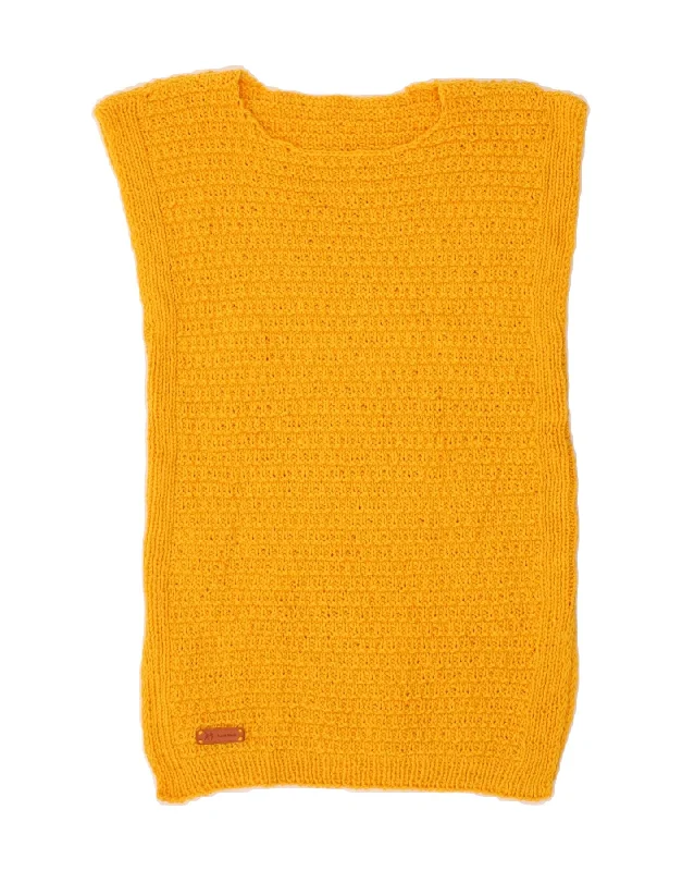 Deep Discounts VINTAGE Womens Longline Vest Tank Top UK 12 Medium Yellow