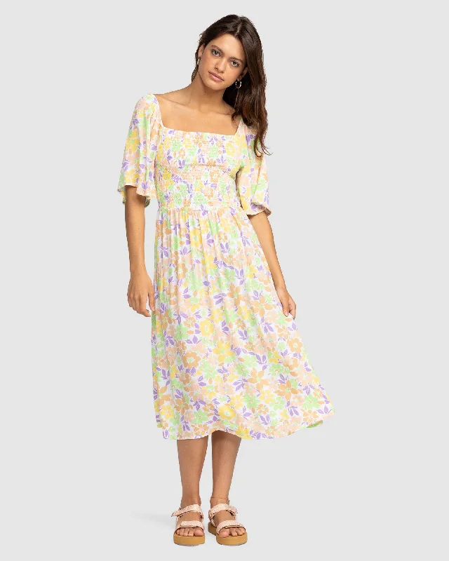 Best Deals Womens Tropical Sunshine Midi Dress