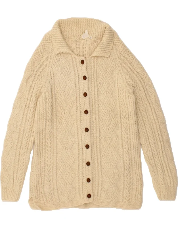 Discount Deals VINTAGE Womens Cardigan Sweater IT 40 Small Beige Wool