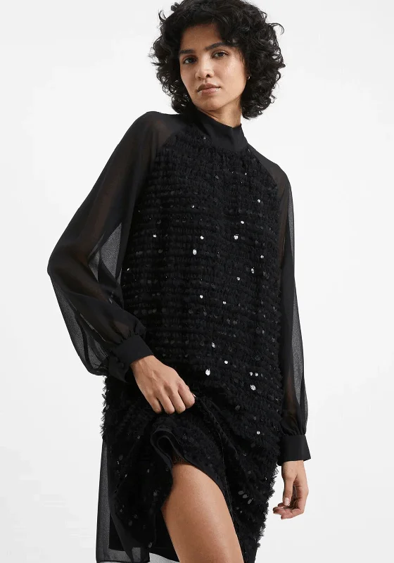 Season Finale Sale French Connection Carina Embellished Mini Dress, Black