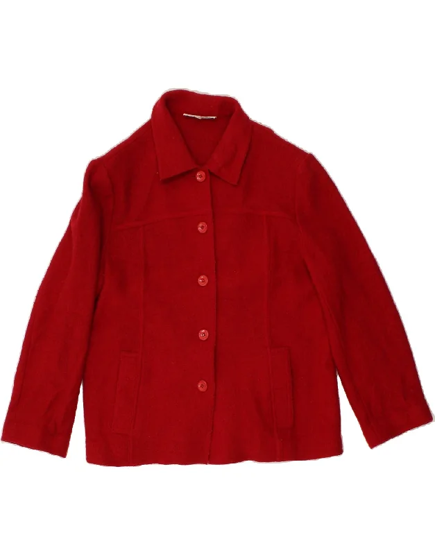 Unmissable Offer CLODAGH CALLAGHAN Womens Cardigan Sweater UK 14 Large Red Wool