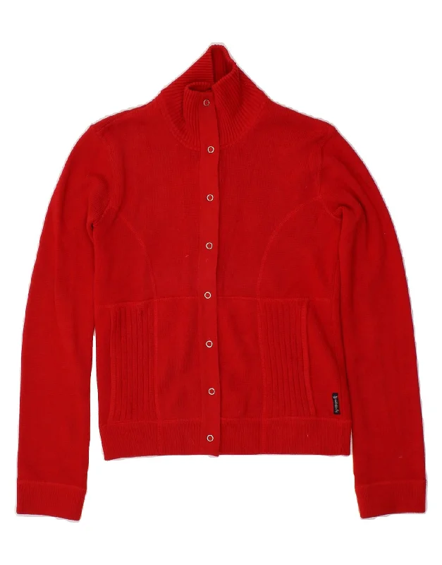 Deal Zone ARMANI JEANS Womens Cardigan Sweater UK 10 Small  Red Cotton