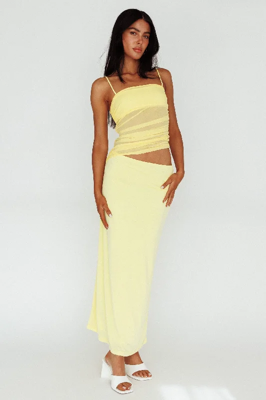 Big Discounts Lorely Ruched Bodice Midi Dress Yellow