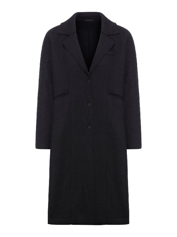 Today's Special Regular fit coat with boiled wool lapel collar
