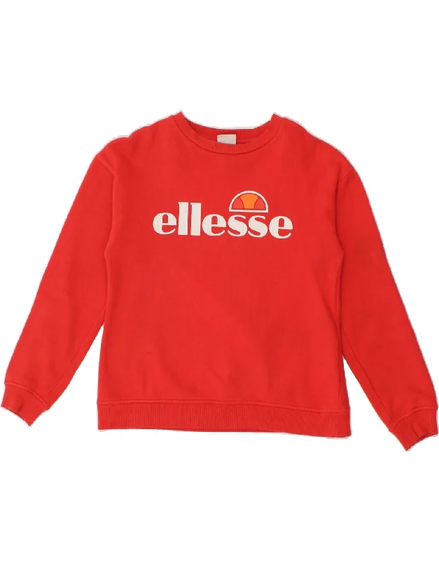 Get It Before It’s Gone ELLESSE Womens Graphic Sweatshirt Jumper UK 6 XS Red Cotton