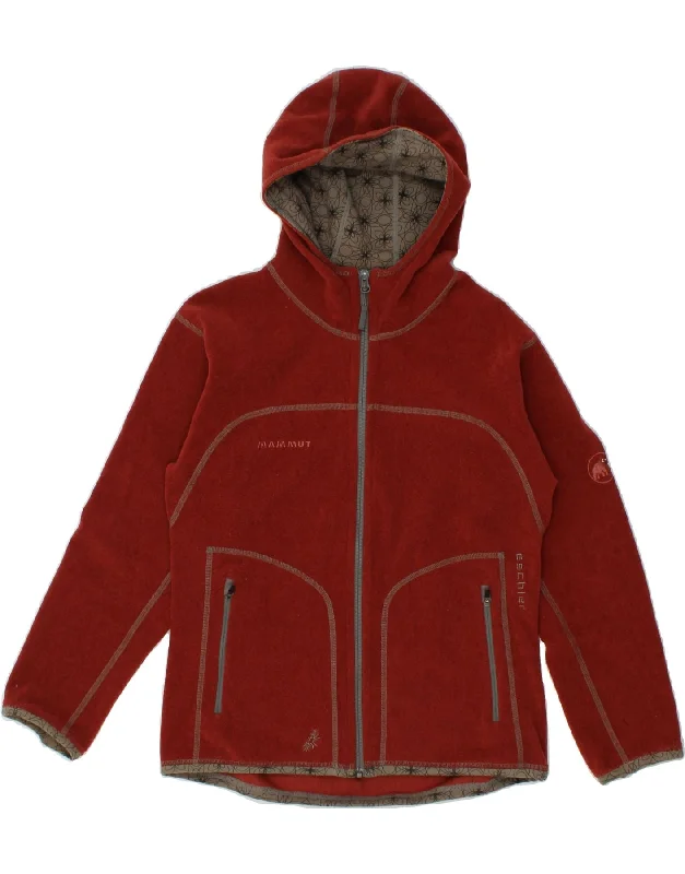 Super Bargain MAMMUT Womens Zip Hoodie Sweater UK 14 Medium Red