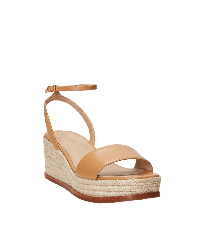 Deep Discounts Leona Nappa Leather Espadrille - Brown