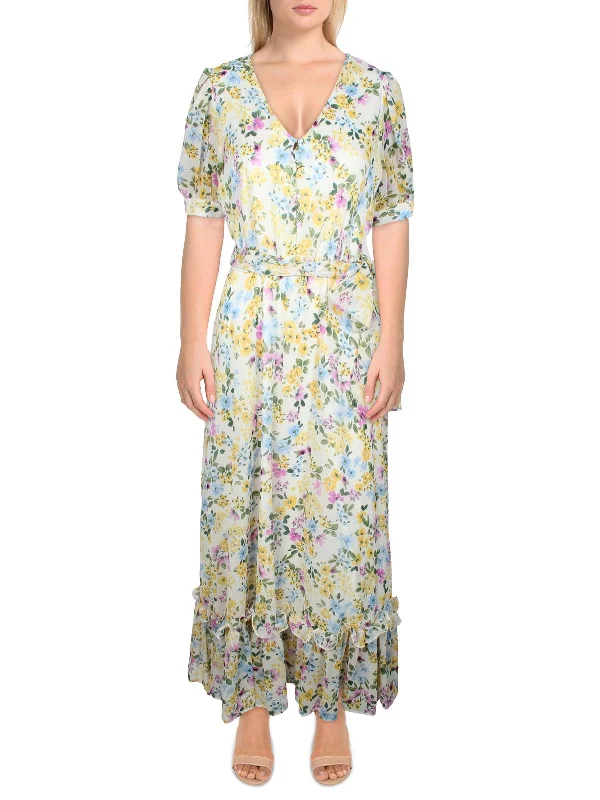 Customer Appreciation Sale Womens V-Neck Calf Midi Dress