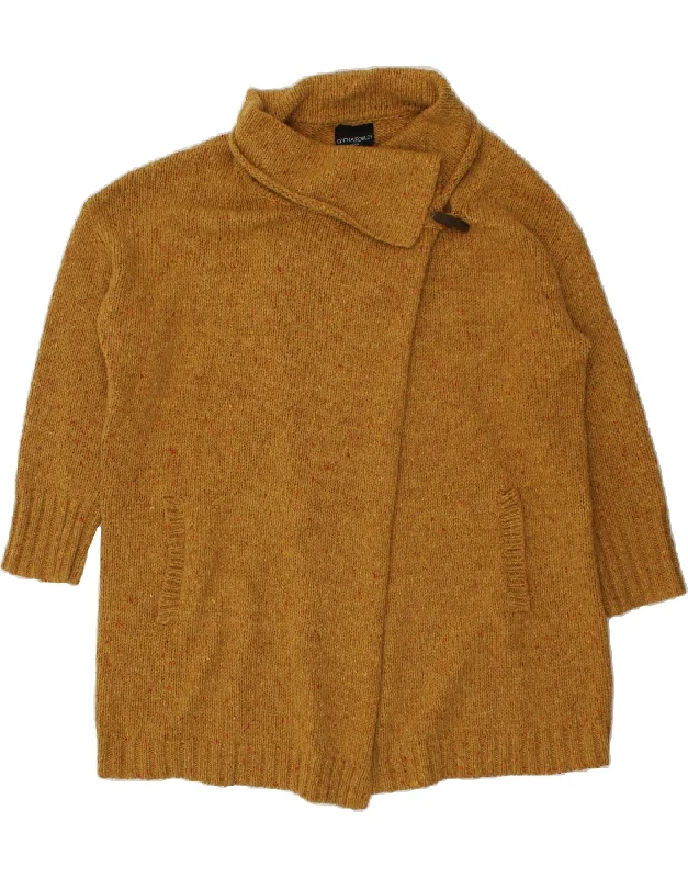 Limited Availability CYNTHIA ROWLEY Womens Longline Cardigan Sweater UK 22/24 3XL Brown Flecked
