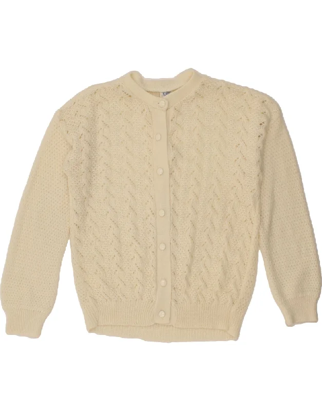 Early Access VINTAGE Womens Cardigan Sweater UK 18 XL Off White Acrylic